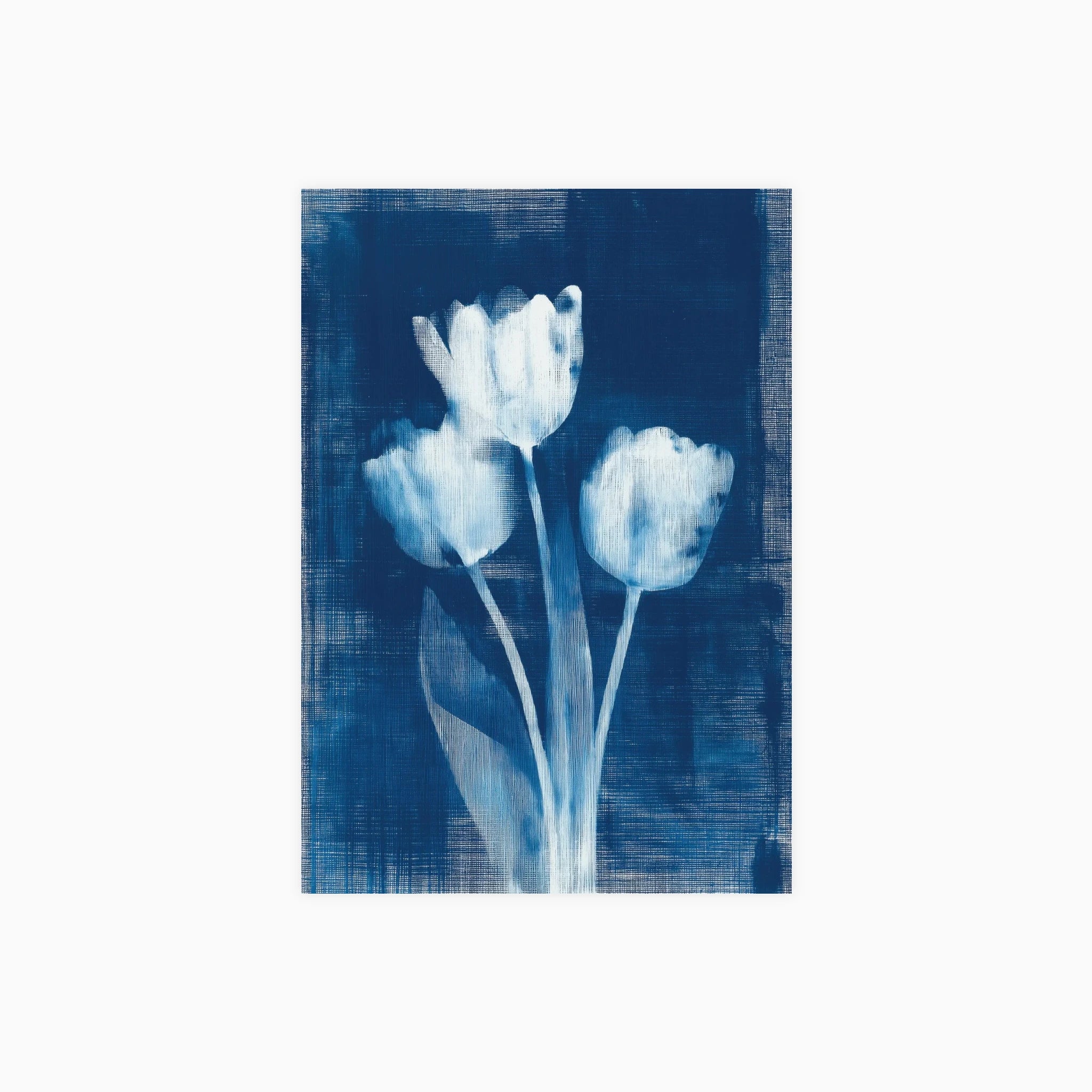 Blue Tulips in Vase Still Life Poster