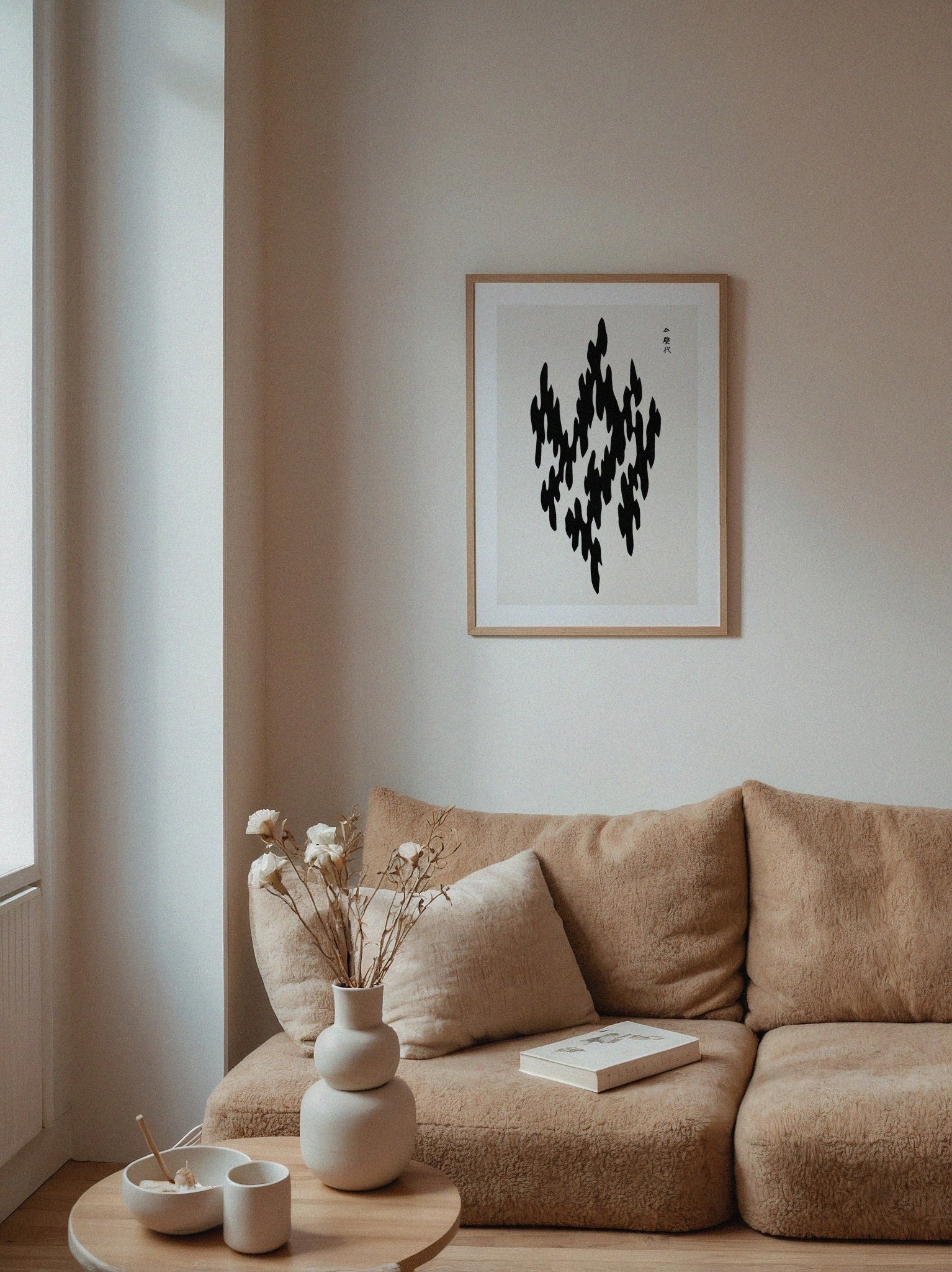 Woodblock Print Black Poster