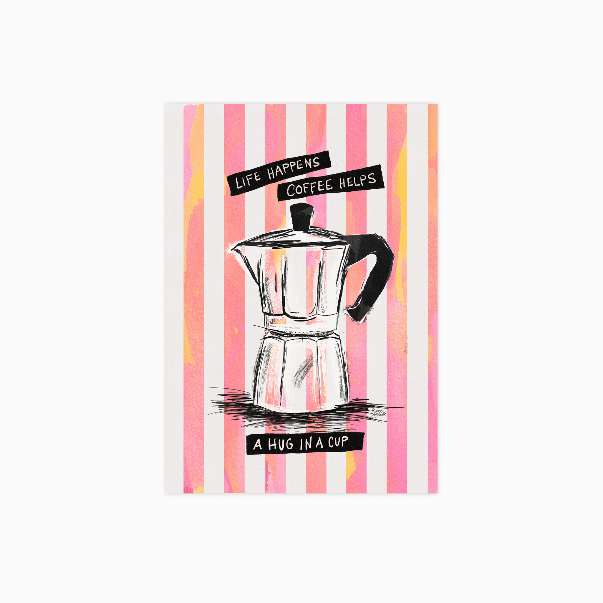 Coffee Helps - Hug in a Cup Poster