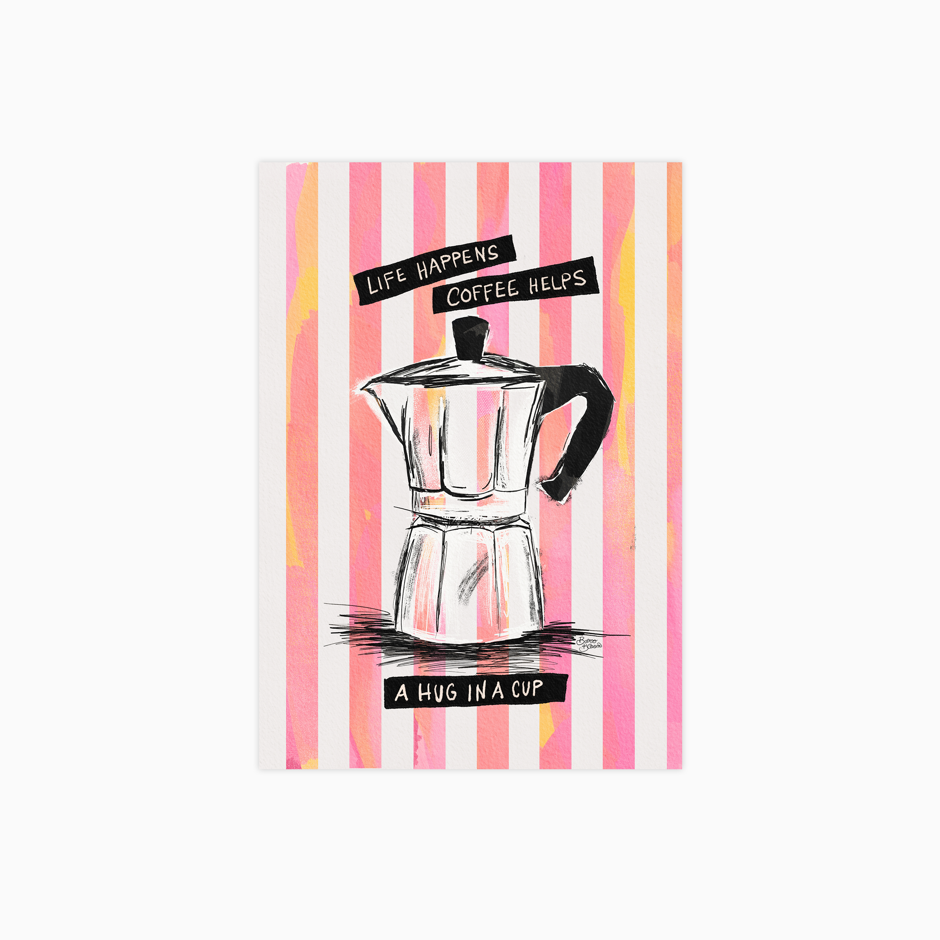Coffee Helps - Hug in a Cup Poster