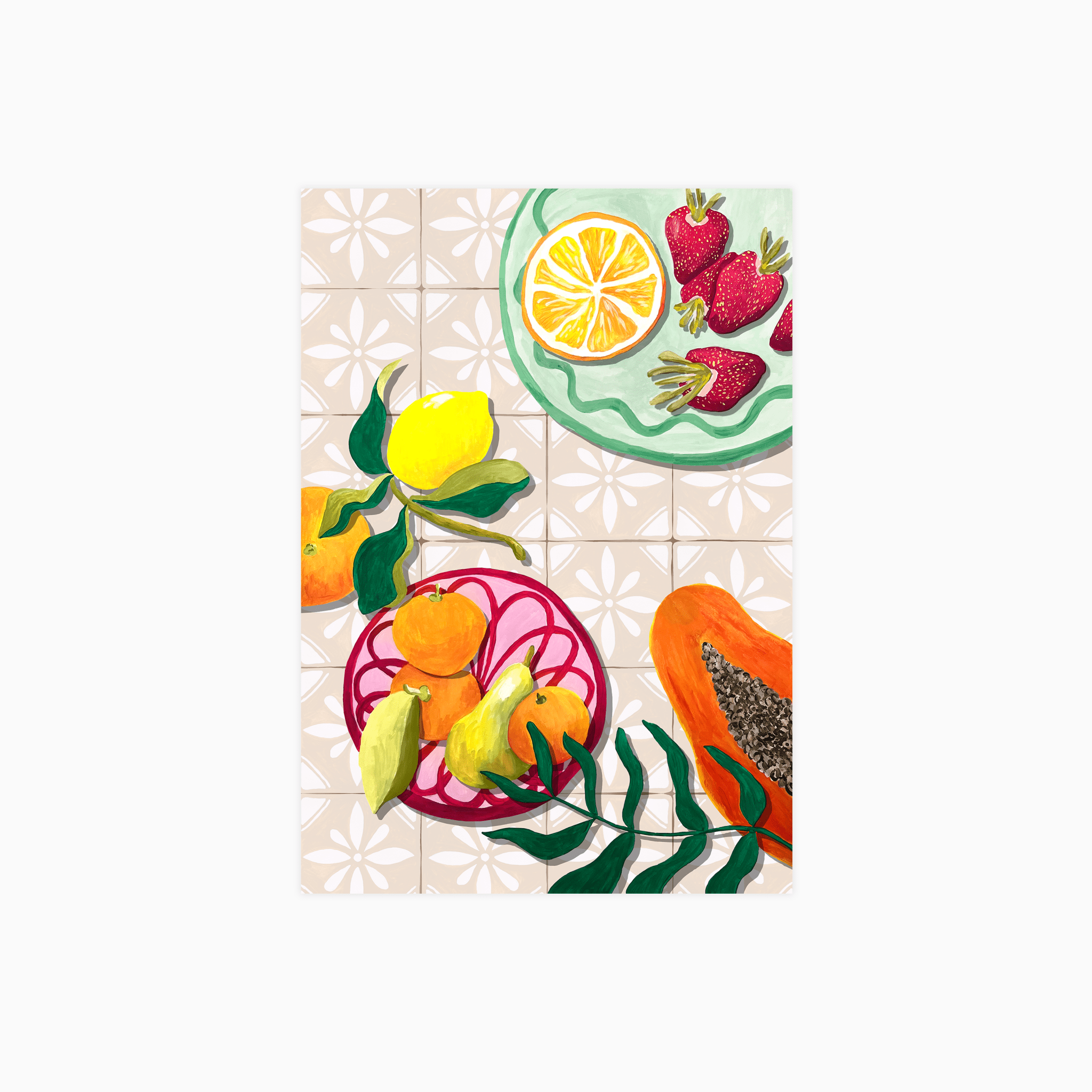 Ceramica y Fruta Poster