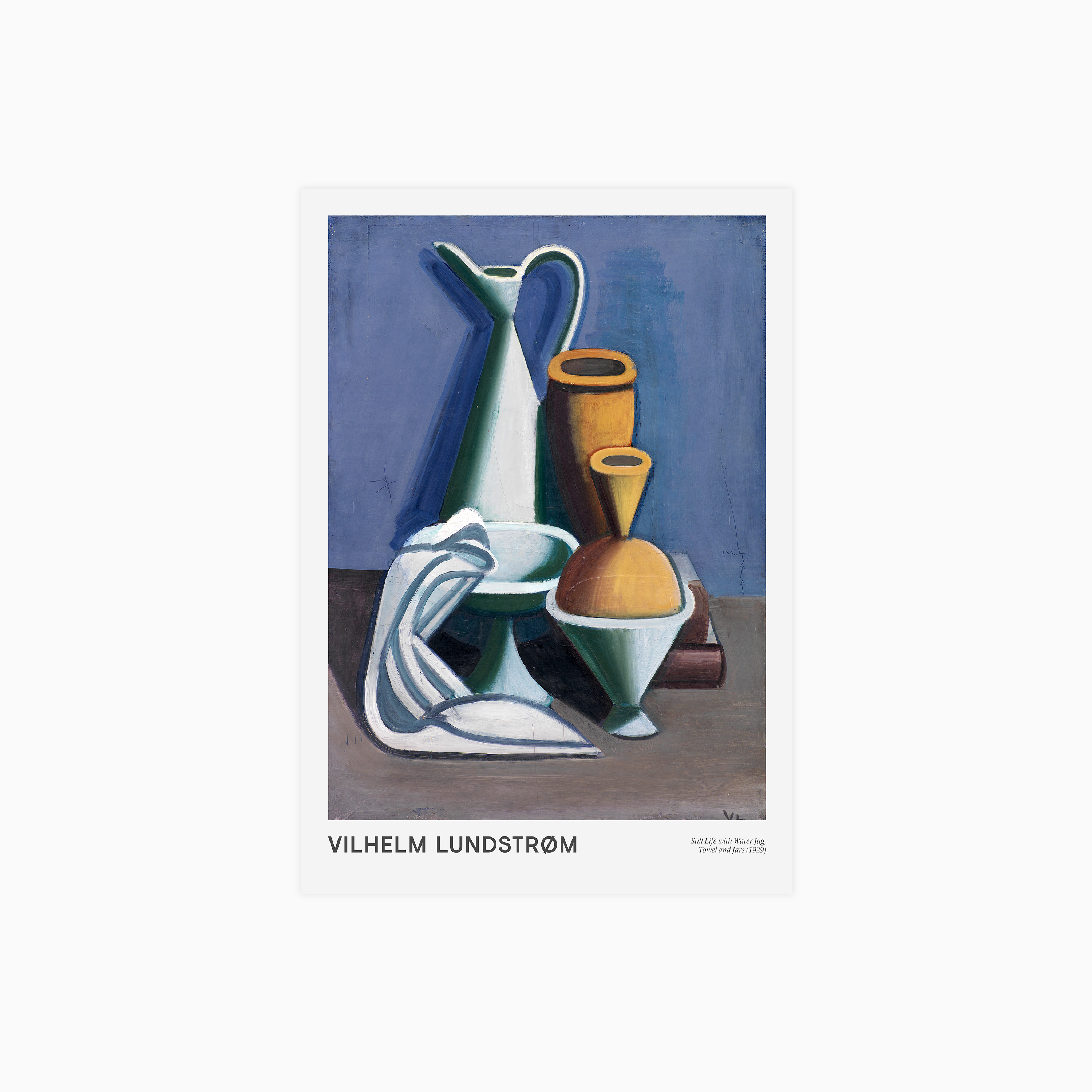 Still Life with Water Jug, Towel and Jars Poster